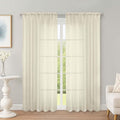 OWENIE Cream Sheer Curtains 72 Inches Long 2 Panels Set, Transparent Voile Sheer Curtain for Living Room Bedroom Window Sliding Glass Door Treatment, 59 x 72 Inch, Cream