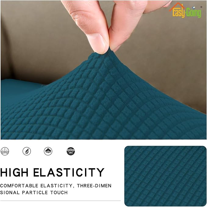 Easy-Going Stretch Cushion Cover Sofa Cushion Furniture Protector Sofa Seat Sofa slipcover Sofa Cover Soft Flexibility with Elastic Bottom(Sofa Cushion, Peacock Blue)