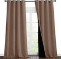 NICETOWN Extra Long Truly Blackout Drapes for Hall and Villa, 100% Blackout Window Curtain Panels with Black Lined for Night Shift Worker, 55-inch Width, 102-inch Length, Cappuccino, 2 Pieces