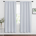 RYB HOME Curtains for Bedroom Living Room 72 inches Long, Thermal Insulated Privacy Rod Pocket Drapes for Nursery Office Home Theater, Width 34 by Length 72, Greyish White, 2 Panels