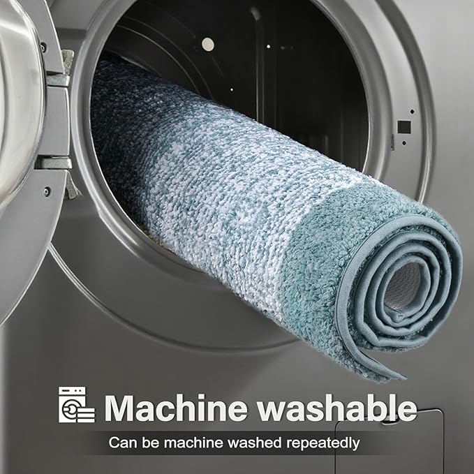 70x24 Long Bathroom Rugs Washable Non Slip, Dusty Blue Bath Mat for Bathroom Floor Tub, Soft Absorbent Quick Dry Mats for Shower, Bathtub,Home Decor