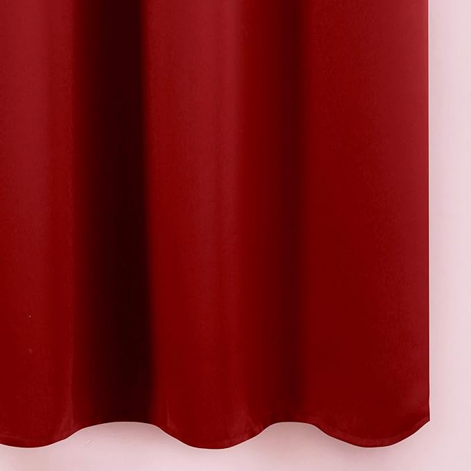 LEMOMO Blackout Curtains 66 x 84 inch/Red Curtains Set of 2 Panels/Thermal Insulated Room Darkening Bedroom Curtains