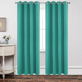 Joydeco Blackout Curtains 45 Inch Length 2 Panels Set, Thermal Insulated Long Curtains& Drapes 2 Burg, Room Darkening Grommet Drapes for Living Room Bedroom Window (W52 x L45 Inch, Peacock Blue)