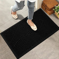 HIYARD Sturdy Front Door Mat, Absorbent Muddy Dirt Resist Welcome Door Mats Outdoor Indoor, Stain and Fade Resistant, Non-Slip Backing Entry Mat Low Profile Doormat for Entryway, 29×17, Black