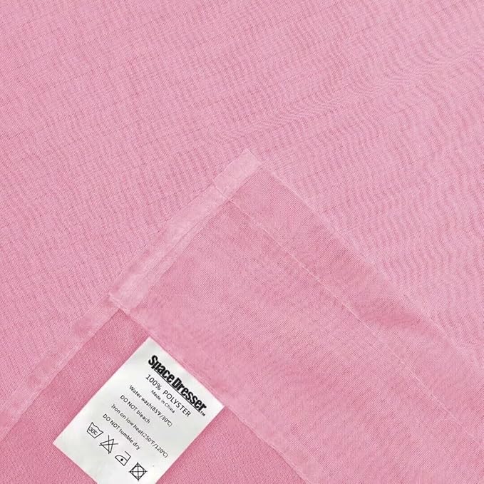 SpaceDresser Sheer Voile Window Treatment Rod Pocket Curtain Panels for Kitchen Bedroom Living Room Drapes Sunlight Filtering Privacy Semi Home Decor Assorted (Light Pink, 52 W x 54 L)