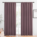 NICETOWN Room Darkening Curtains for Bedroom - Home Decoration Privacy Protection Thermal Insulated Solid Drapes/Draperies for Sliding Glass Door (Dry Rose, Set of 2, 52 x 84 inches)