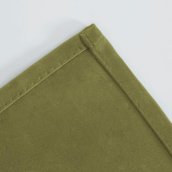 LEMOMO Olive Green Thermal Blackout Curtains/42 x 72 Inch/Set of 2 Panels Room Darkening Curtains for Bedroom