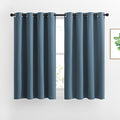 NICETOWN Smoky Blue Blackout Curtains for Bedroom - Triple Weave Grommet Top Thermal Insulated Window Treatment Light Blocking Drapes for Cafe/Home Office, W46 x L54, Set of 2