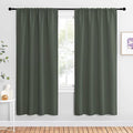 NICETOWN Bedroom Curtains Blackout Draperies - All Season Thermal Insulated Solid Rod Pocket Top Blackout Curtains/Drapes for Kid's Room (Dark Mallard, 1 Pair, 42 x 72 Inch)