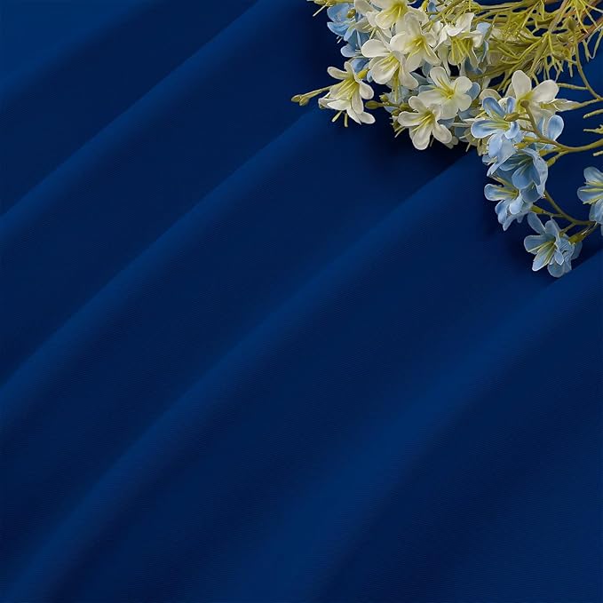 CUCRAF Royal Blue Blackout Curtains 63 inch Length 2 Panels Set, Rod Pocket Room Darkening Drapes for Bedroom Living Room, Insulated Thermal Light Blocking Window Curtain (W52 x L63 Inch)