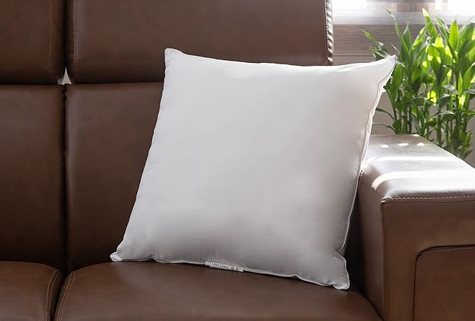 LANE LINEN 26x26 White Throw Pillow Inserts – Pack of 2 White, Fluffy Decorative Insert for Throw Pillow Covers, Perfect for Couch, Bed, Outdoor Use, and Elegant Sofa or Living Room Decor