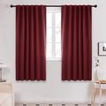 Deconovo Blackout Curtains for Living Room Thermal Insulated Back Tab and Rod Pocket Room Darkening Curtains 52Wx72L Inch Burgundy Red 2 Panels