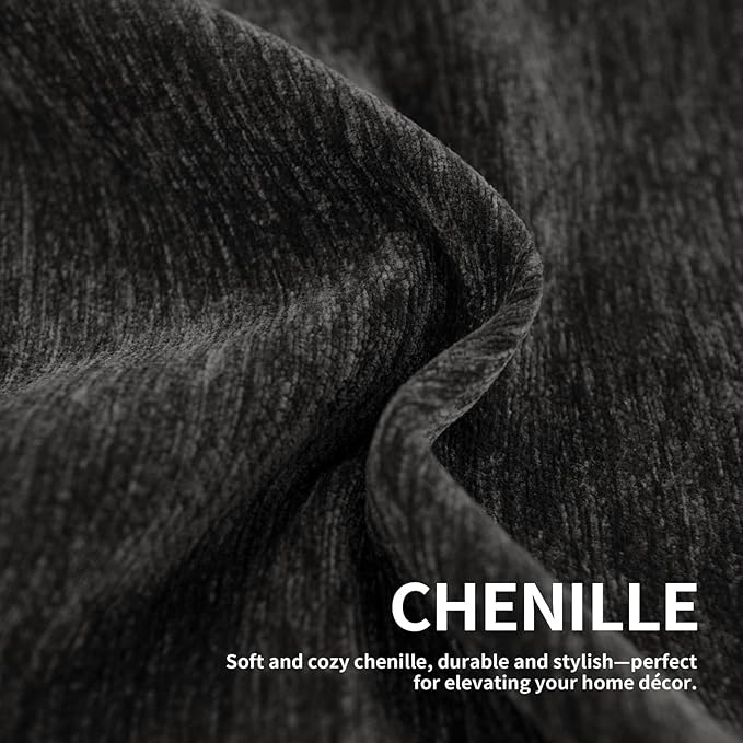Couch Cover for Dogs, Boho Sofa Covers for 3 Cushion Couch, Chenille Sofa Slipcover for Pets Washable, L-Shape Sectional Couch Cover Soft Throw Blankets with Tassels(91x118,Charcoal Grey)