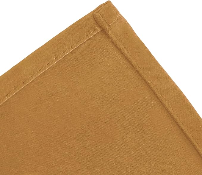 LEMOMO Mustard Yellow Blackout Curtains 52 x 63 Inch Length/Set of 2 Curtain Panels/Thermal Insulated Room Darkening Curtains for Bedroom and Living Room