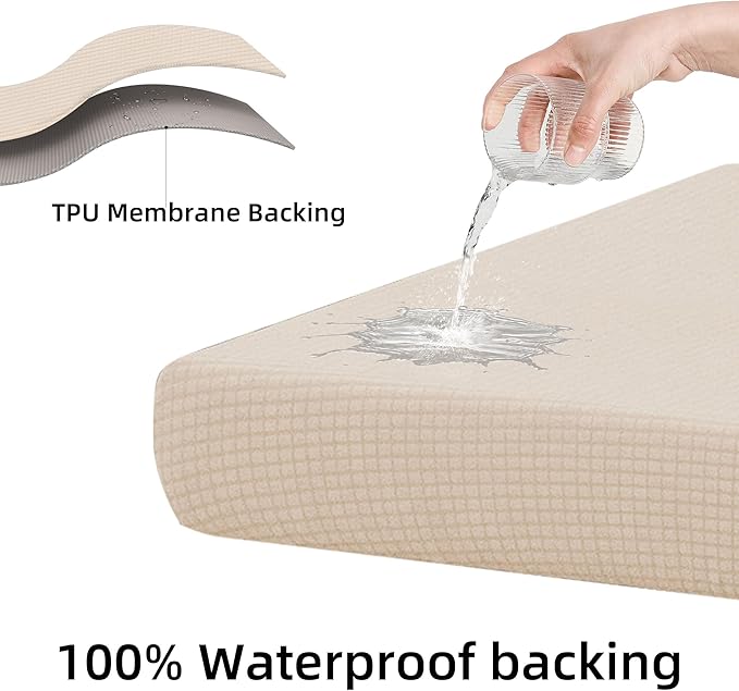 Outdoor Cushion Covers Set,8PCS Patio Furniture Couch Seat Slipcovers, Replacement for Sofa Sectional Chair(Cover，Only)