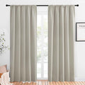 NICETOWN Blackout Curtains for Living Curtains, Room Darkening Window Curtain Panels, Easy-Care Solid Thermal Insulated Draperies/Drapes for Daughter Room (Natural, 2 Panels, 52 by 84)