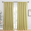 NICETOWN Blackout Curtains for Living Curtains, Paler Yellow, 2 Panels, 52 by 95, Room Darkening Window Curtain Panels, Easy-Care Solid Thermal Insulated Draperies/Drapes for Daughter Room