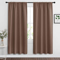 RYB HOME Blackout Curtains for Bedroom Living Room 63 inches Long, Thermal Insulated Privacy Rod Pocket Drapes for Nursery Office Home Theater, Width 42 by Length 63, Mocha, 2 Panels