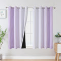 Estelar Textiler Lilac and Greyish White Blackout Curtains 54 Inch Length, Light Blocking Gradient Grommet Drapes for Living Room, Thermal Insulated Ombre Curtains for Bathroom,52Wx54L,2 Panels