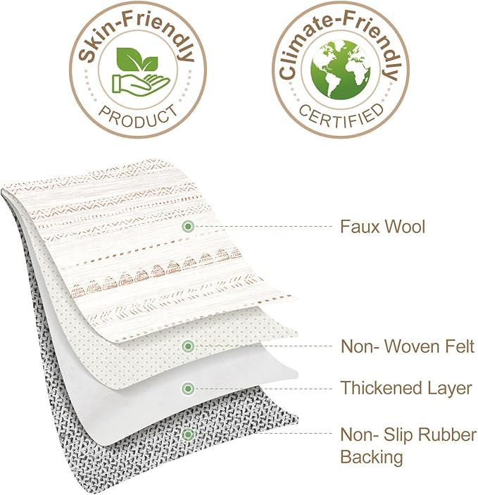 Nakagishi 10x14 Area Rugs Living Room: Washable Boho Large Neutral Modern Soft Stain Resistant Farmhouse Indoor Floor Rug Non Slip Accent Carpet for Bedroom Nursery Kids Playroom Office Dining Room