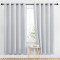 NICETOWN Blackout Curtains Panels for Living Room, 2 Panels, 66 x 70 Inch, Greyish White, 3 Pass Microfiber Noise Reducing Thermal Insulated Solid Ring Top Blackout Window Drapes