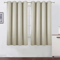 LEMOMO Light Beige Blackout Curtains 66 x 63 Inch Length/Set of 2 Curtain Panels/Thermal Insulated Room Darkening Blackout Curtains for Bedroom
