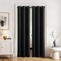 MIULEE Blackout Door Curtain Set of 2, 34 x 80 Inch Black Thermal Insulated Room Divider Drapes with Grommet Top for Privacy Cover, Living Room, Bedroom, Closet & Temporary Doorway