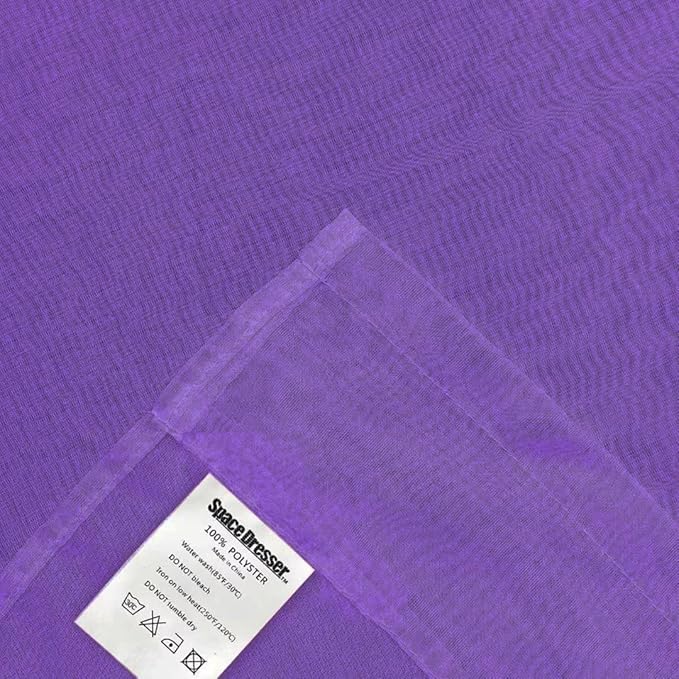 SpaceDresser Sheer Voile Window Treatment Rod Pocket Curtain Panels for Kitchen Bedroom Living Room Drapes Sunlight Filtering Privacy Semi Home Decor Assorted (Purple, 52 W x 84 L)