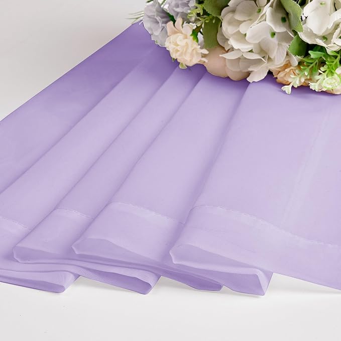 Chyhomenyc Lilac Sheer Curtains 96 inches Long 2 Panels, Light Filtering Soft Airy Solid Elegant Voile Window Treatment Drapes for Bedroom Living Room Wedding Party Decor, 42 Wx96 L, 8FT L