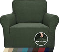 ZNSAYOTX 1 Piece Jacquard Chair Slipcovers for Living Room High Stretch Chair Covers with Arms Anti Slip Pets Friendly Couch Sofa Armchair Cover Furniture Protector (Chair, Army Green)
