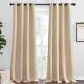 NICETOWN Bedroom Room Darkening Curtains, Biscotti Beige, 1 Pair, 55 inches by 120 Inch, Triple Weave Microfiber Grommet Top Thermal Insulated Solid Darkening Panels/Drapes for Kid's Room