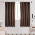Deconovo Blackout Curtains, Thermal Insulated, W42 x L63 2 Panels, Back Tab, Machine Washable, Room-Darkening Drapes for Bedroom/Living Room Brown