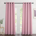 NICETOWN Blackout 80 inch Curtains for Doorway, Grommet Thermal Window Treatments Room Darkening Door Curtains for Bedroom/Home Family, Crystal Pink, W46 x L80, 2 Panels