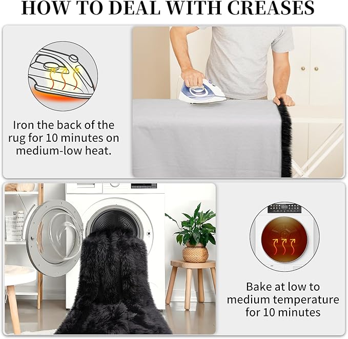 Small Faux Fur Rug, 2x4 ft Ultra Soft Sheepskin Rug Chair Sofa Cover Seat Pad, Black Fluffy Shag Rug for Bedroom Nursery Kids Room, Luxury Shaggy Rugs Fuzzy Plush Floor Carpets, Cute Dorm Home Decor