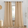 NICETOWN Rustic Linen 96 inch Long Curtains for Living Room, Grommet Privacy Added Thick Linen Weave with Light Filter Window Curtains & Drapes for Bedroom, Burlap, W42 x L96, 2 Panels