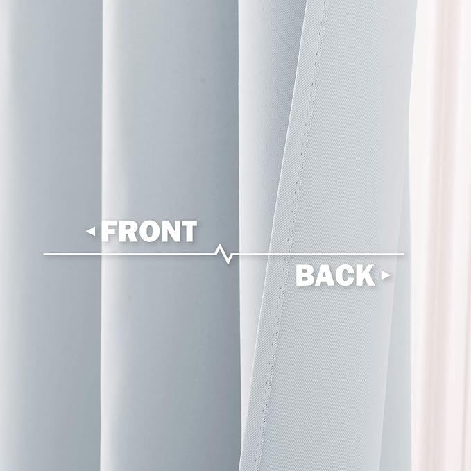 NICETOWN Greyish White Kitchen Curtain Panels - Room Darkening Energy Efficient Kitchen Curtain Panels Grommet-Top for Short Window Thanksgiving Gift (2-Pack, W42 x L36 inches 1.2 inches Header)