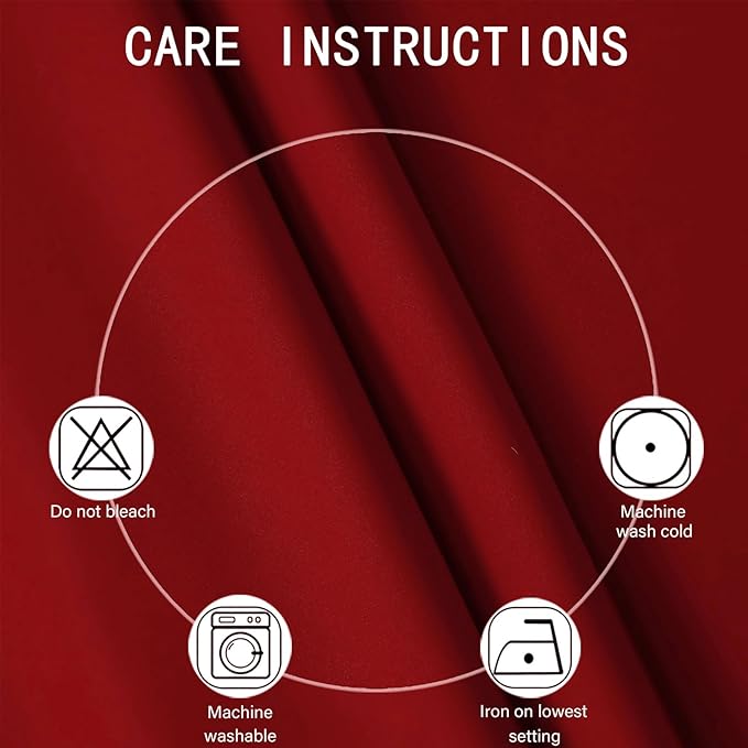 LEMOMO Blackout Curtains 52 x 120 Inch Long Red Curtains Set of 2 Panels Room Darkening Curtains for Bedroom and Living Room