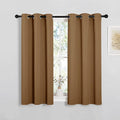 NICETOWN Sleek Blackout Curtains 45 inches Length for Small Windows, Noise Reducing and Block Draft Panels for Door Doorway Laundry Office Luxury Decor Theme (2 Panels, Gold Brown, W34 x L45 -Inch)