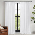RYB HOME White Velvet Curtains 72 inches with Hook Belt, Soft Fabric Room Darkening Thermal Insulated Luxurious Home Decor Curtains for Living Room Bedroom, W 52" x L 72", 2 Panels Set
