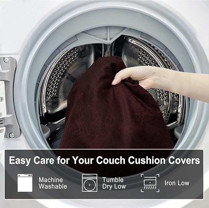 Leather Look Couch Cushion Covers Sofa Seat Slipcovers Sets Couches Furniture Protector for Sectional Armchair Loveseat Pets Kids Stretch Spandex Fabric (1 Cushion Armchair, Burgundy)