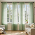 MIULEE Sage Green Sheer Curtains 72 Inches Long, 4 Panels Set, Light Filtering Rod Pocket Voile Drapes Window Treatments, Semi Transparent Airy Fabric for Bedroom and Living Room, 42 x 72 Inches