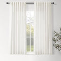 Neutral Linen Curtains 45 Inch Length for Living Room Bedroom Semi Sheer Light Filtering Sheer Curtain Modern Farmhouse Decor Privacy Drapes for Dinner Room Back Tab and Rod Pocket 52x45, 2 Panels