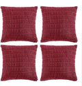 Fancy Homi 4 Packs Burgundy Decorative Throw Pillow Covers 24x24 Inch for Living Room Couch Bed, Holiday Christmas Home Decor Gift, Soft Plush Corduroy Cute Square Accent Cushion Case 60x60 cm