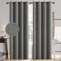 MIULEE Linen Texture Curtains, 2 Pack Dark Grey 52x108 Inch, Blackout, Room Darkening, Grommet, Classic Style, Faux Linen, All Season, Bedroom, Living Room, Nursery