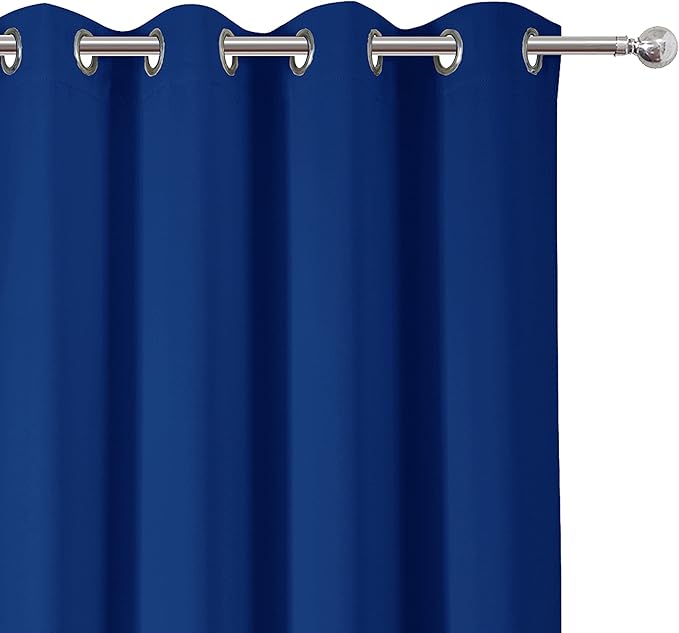 LEMOMO Blackout Curtains 66 x 84 inch/Royal Blue Curtains Set of 2 Panels/Thermal Insulated Room Darkening Bedroom Curtains