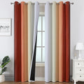 Estelar Textiler Burnt Orange and Greyish White Ombre Blackout Curtains 84 Inch Long for Living Room, Energy Saving Thermal Insulated Room Darkening Grommet Window Drapes for Bedroom,52Wx84L,2 Panels