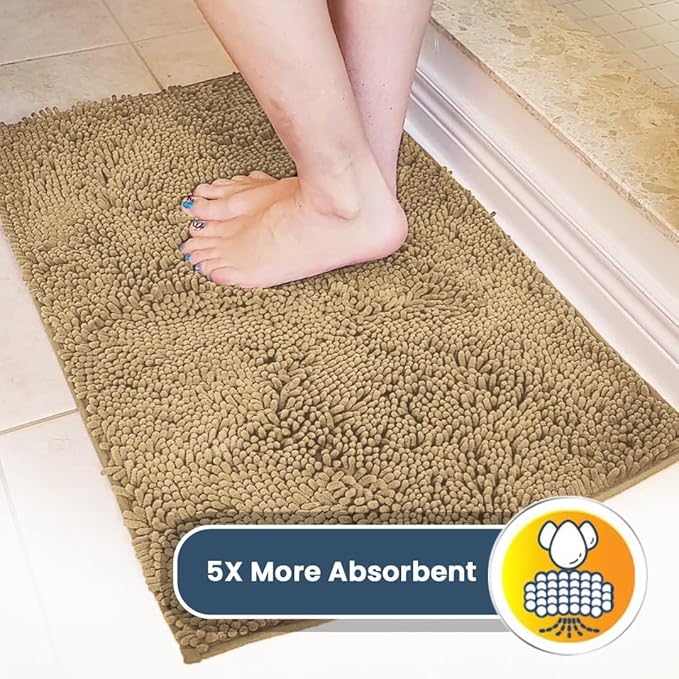 Muddy Mat® | Super Absorbent Door Mat Indoor, Microfiber Quick Dry Chenille Entryway Rug, Non-Slip Front Door Mat, Indoor Mats for Entryway, Machine Washable Pet Rug, Beige 36"x60"