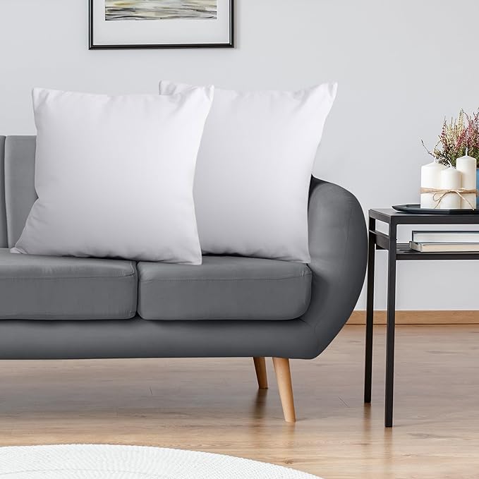 Utopia Bedding 22x22 Pillow Inserts, Set of 2, White – Indoor Decorative Throw Pillows for Bed, Sofa & Couch – Soft, Supportive & Fluffy Cushion Inserts