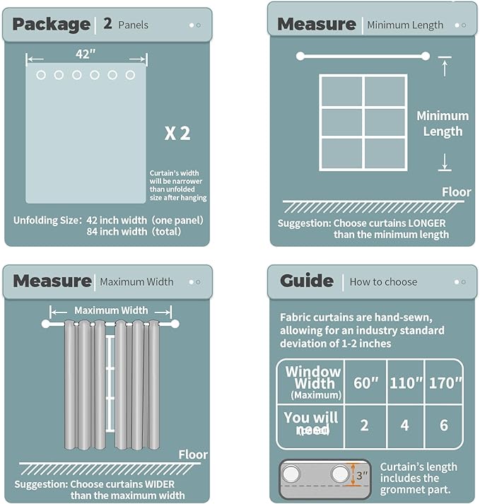 BGment Room Darkening Curtains 72 Inches Long - Grommet Thermal Insulated Drapes Window Treatment Curtains for Bedroom, 2 Panels, 42 x 72 Inch, Light Grey