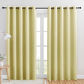NICETOWN Room Darkening Draperies Window Curtain Panels, Paler Yellow, 2 Panels, W60 x L84 -inch, Thermal Insulated Grommet Room Darkening Curtains for Bedroom